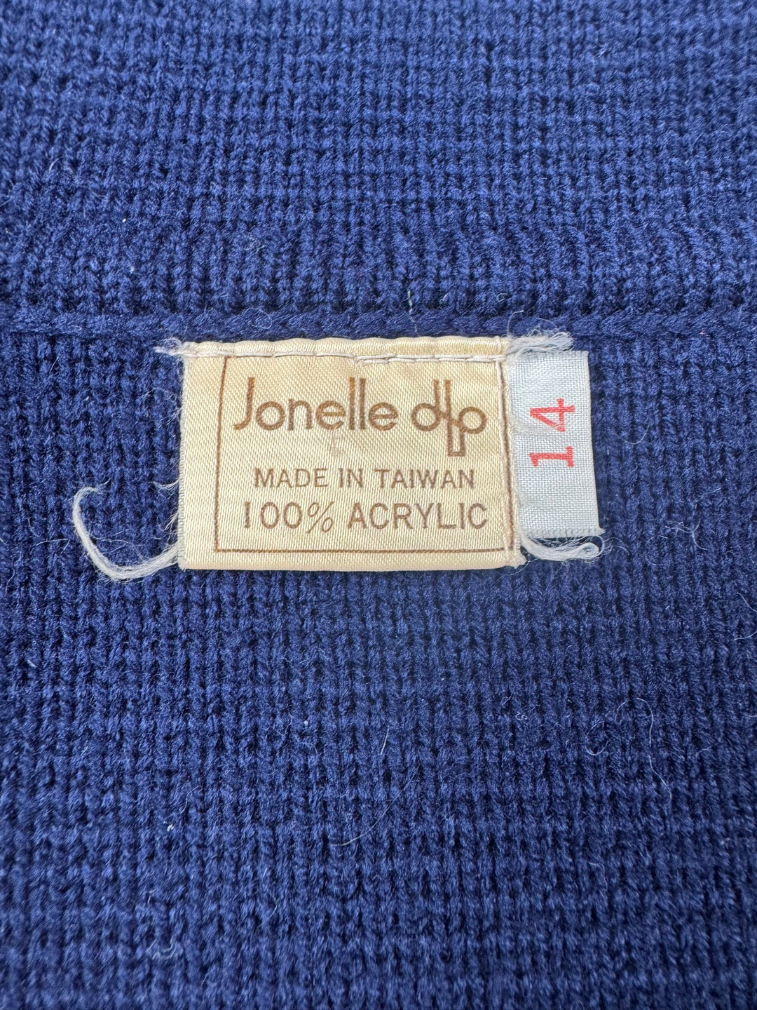 Jonelle Navy Acrylic Cardigan - Think Vintage