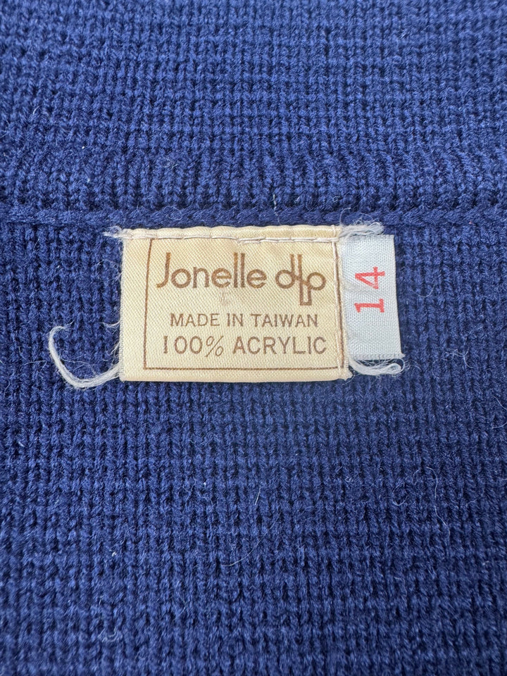 Jonelle Navy Acrylic Cardigan - Think Vintage
