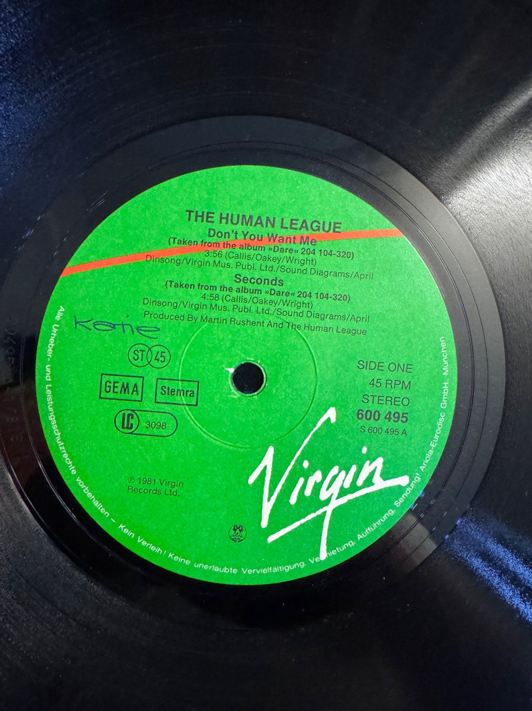 1981 Human League Don't You Want Me Vinyl - Very Good