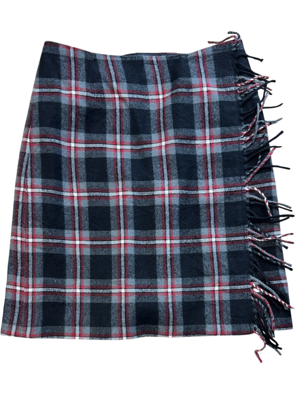 Plaid Fringe Mini Skirt