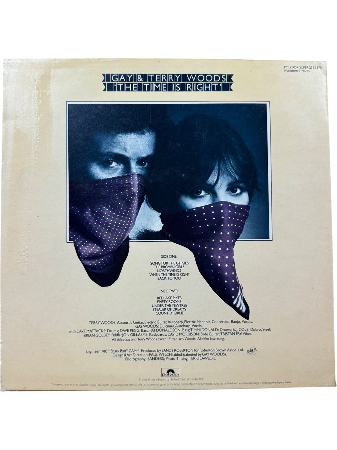 1976 Gay & Terry Woods The Time Is Right Vinyl - Very Good+