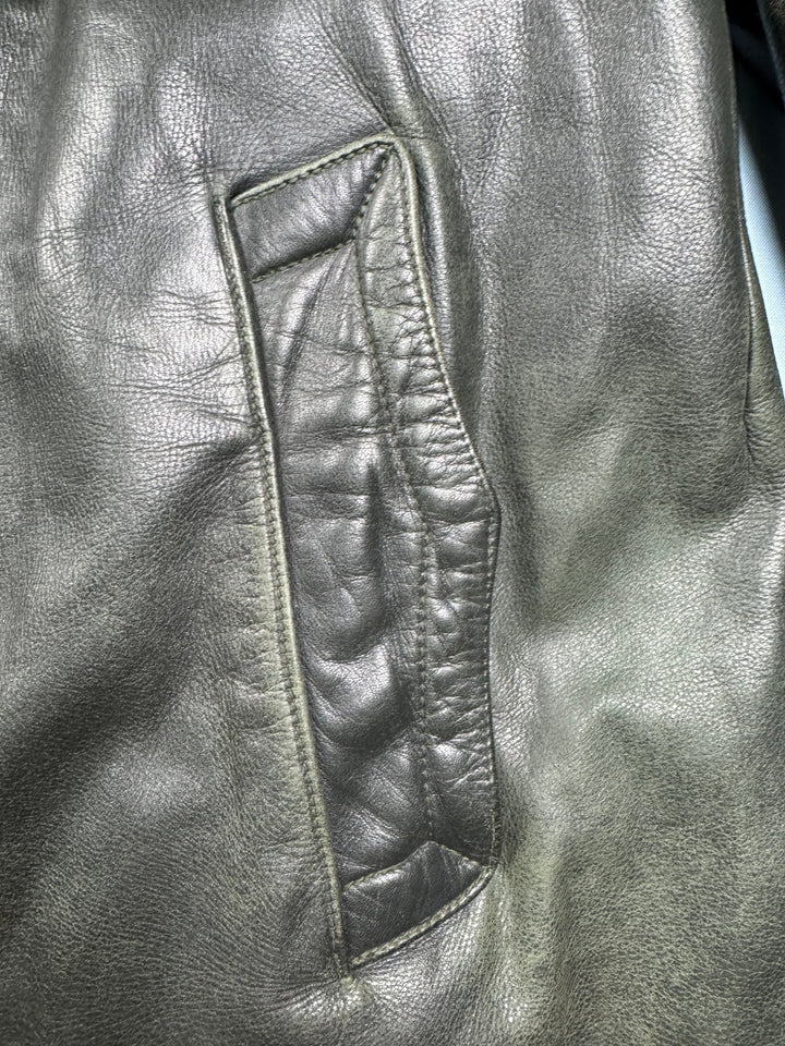 Leather Trench Coat - L