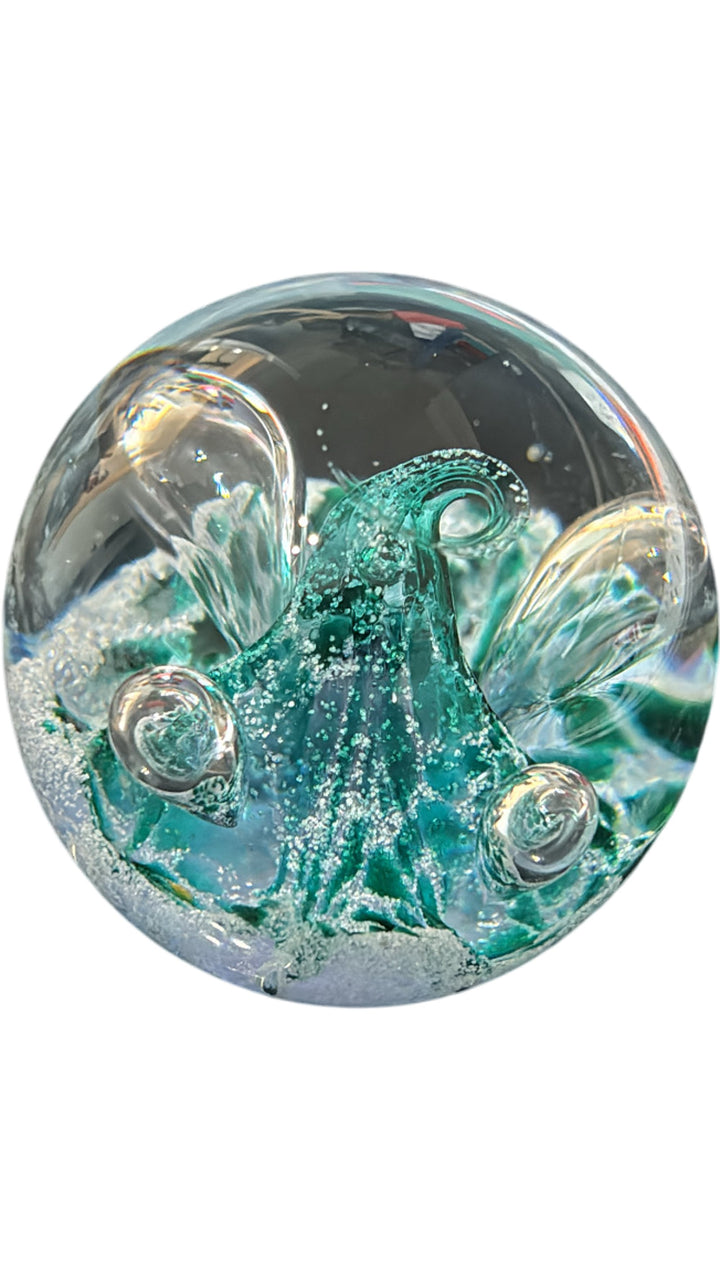 Glass Paperweight Decorative Waves Design Handcrafted Art Piece