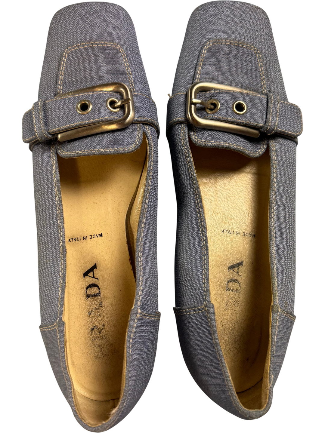 Vintage Prada Blue Denim Flats - 35.5 EU - Think Vintage