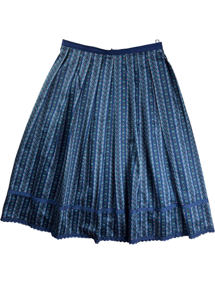 80s Pleated Floral Pattern Skirt - W33