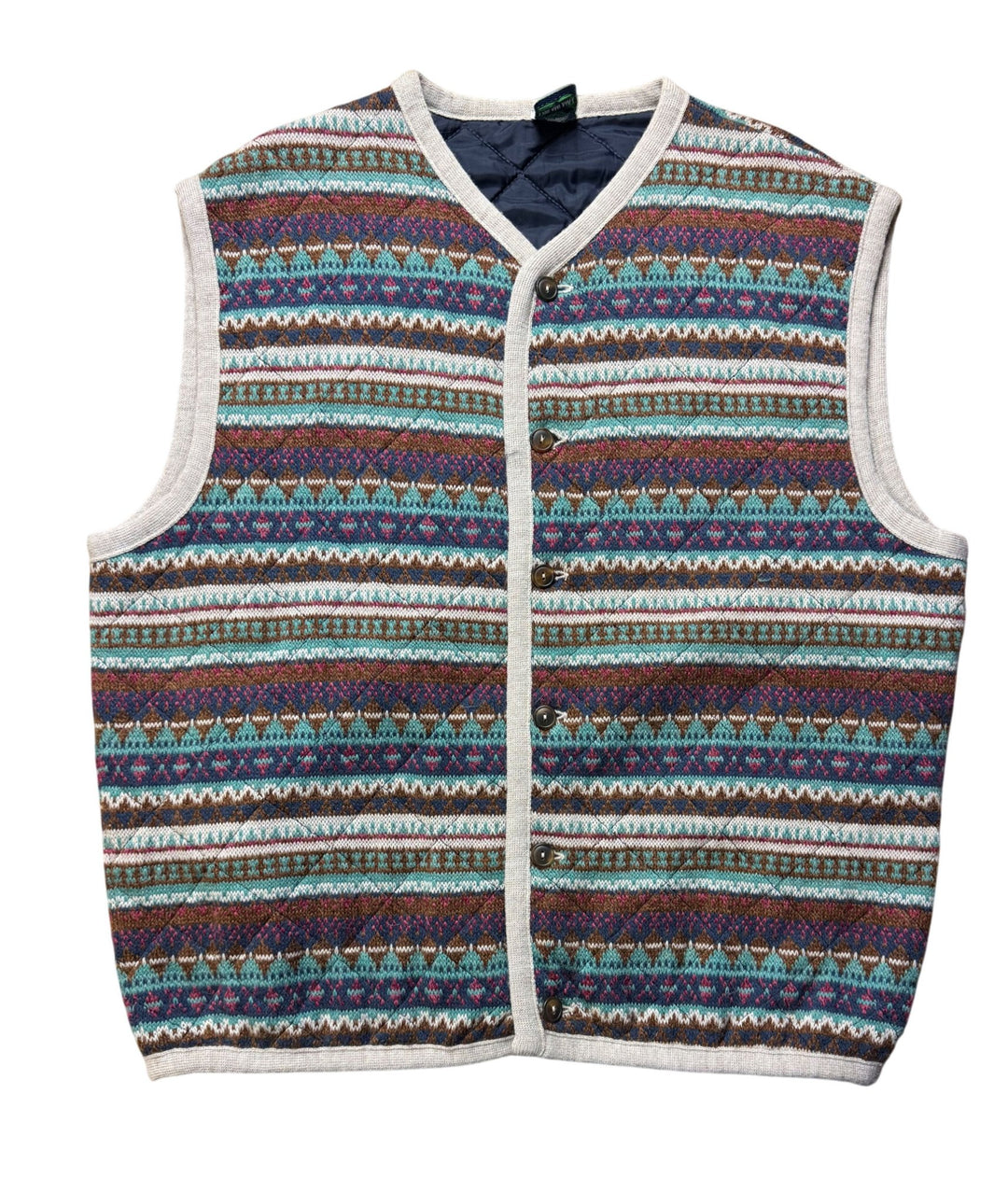 Italian Patterned Wool Blend Vest