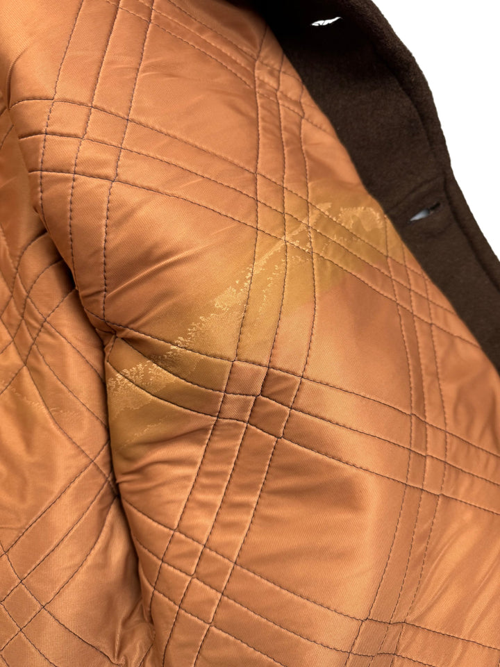 Brown Wool Jacket with Quilted Lining - XL