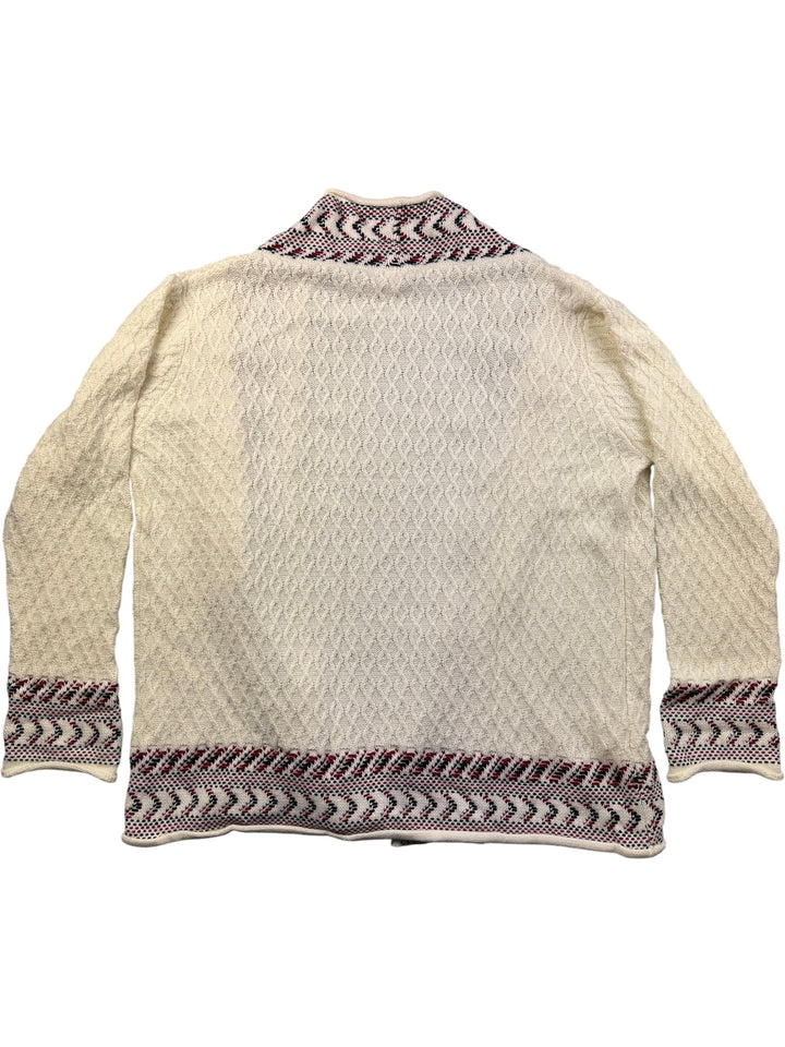 Damart White Acrylic Cardigan - XXL