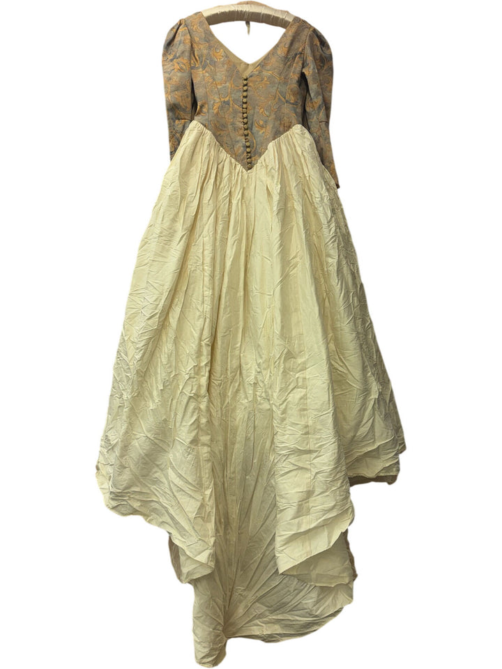 Vintage Floral Brocade Wedding Dress