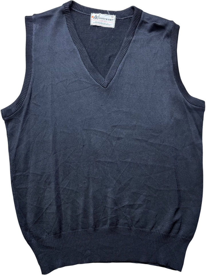 Black V-Neck Sleeveless Knit Vest
