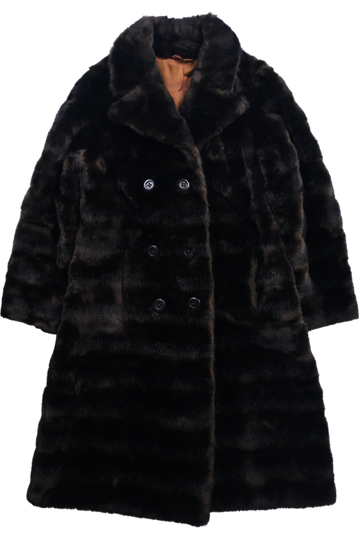 Astraka Faux Fur Coat - S - Think Vintage