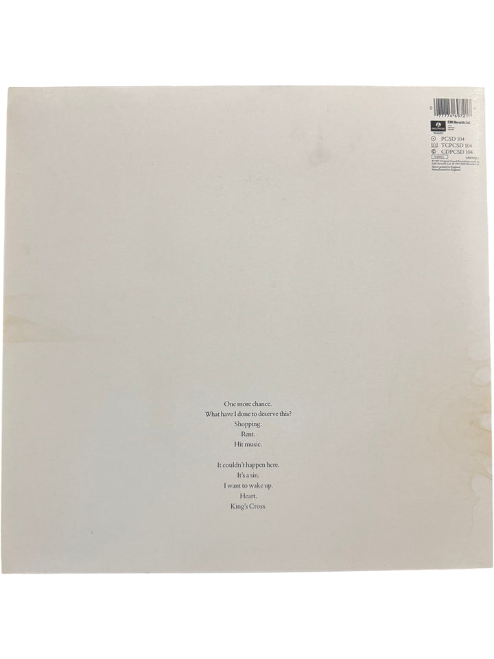 Pet Shop Boys Actually Vinyl Record - Think Vintage