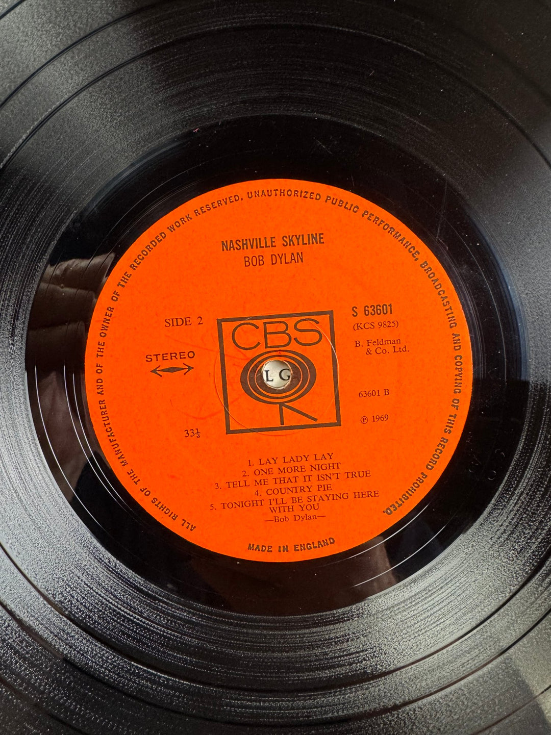 Bob Dylan Nashville Skyline LP Record - Good