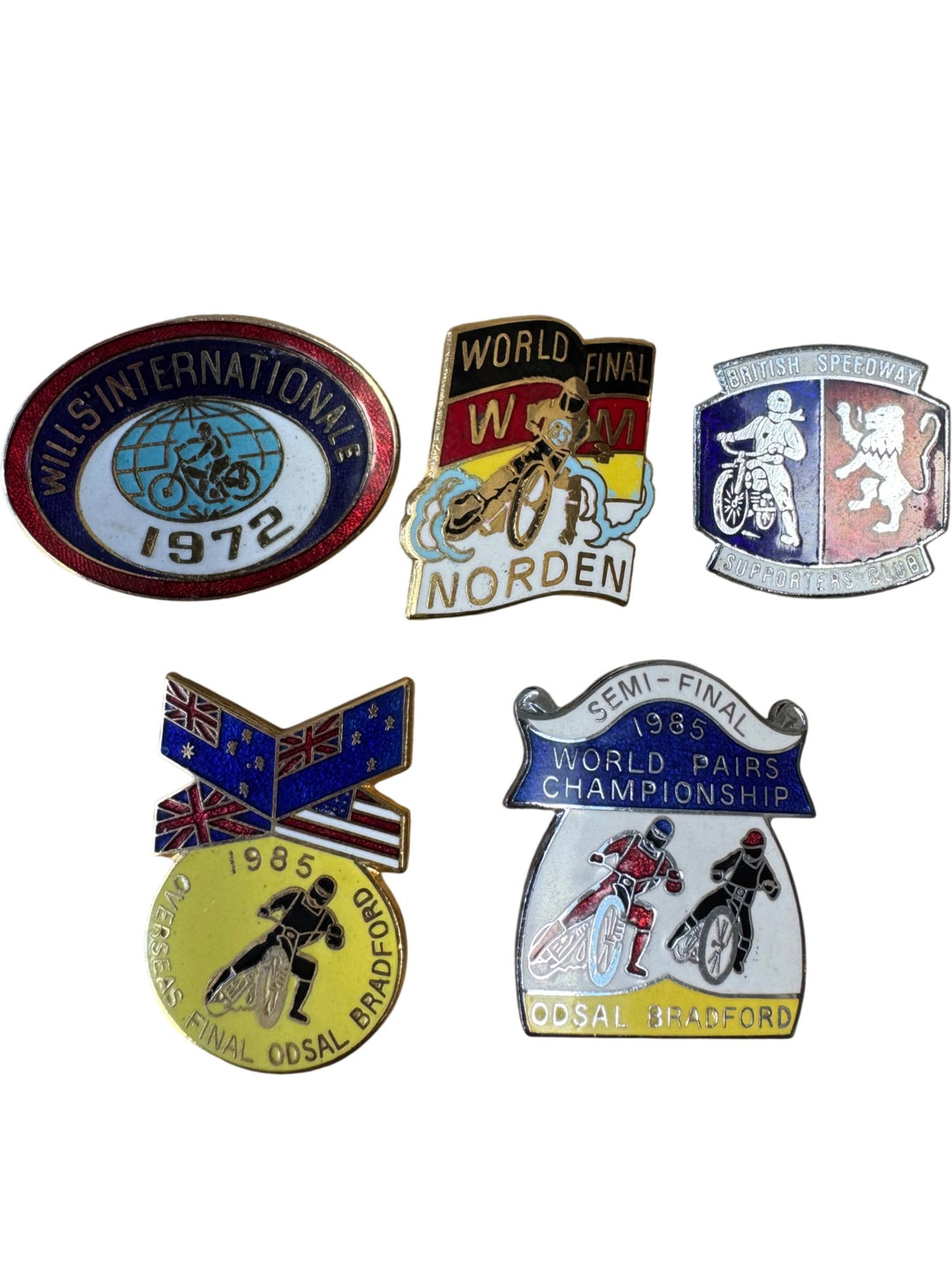 1970s-1980s Speedway Motorcycle Racing Pins
