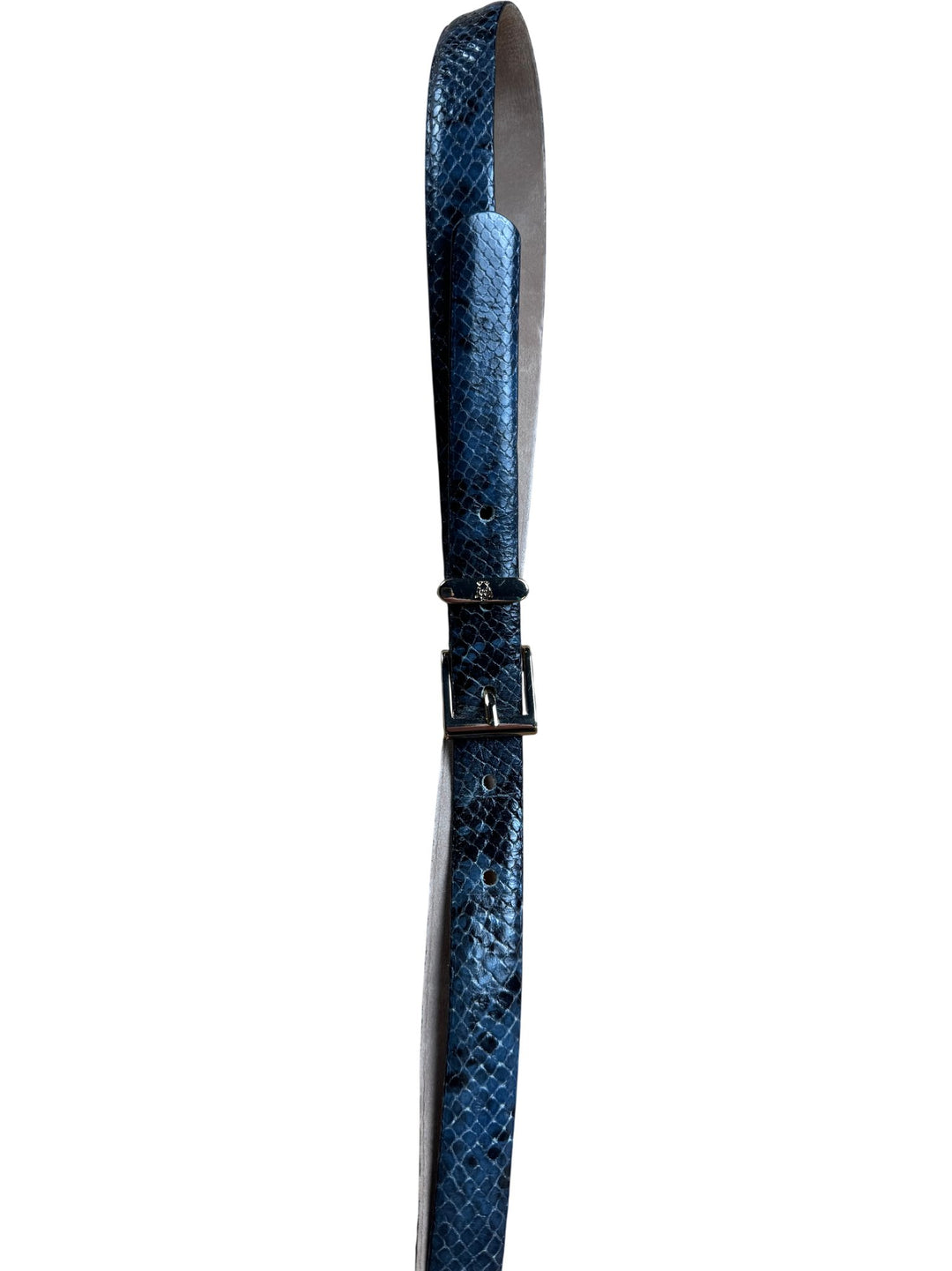 Massimo Dutti Blue Snakeskin Belt - W28-32