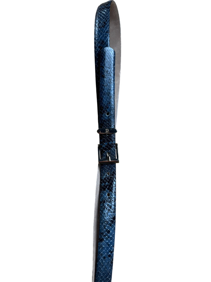Massimo Dutti Blue Snakeskin Belt - W28-32