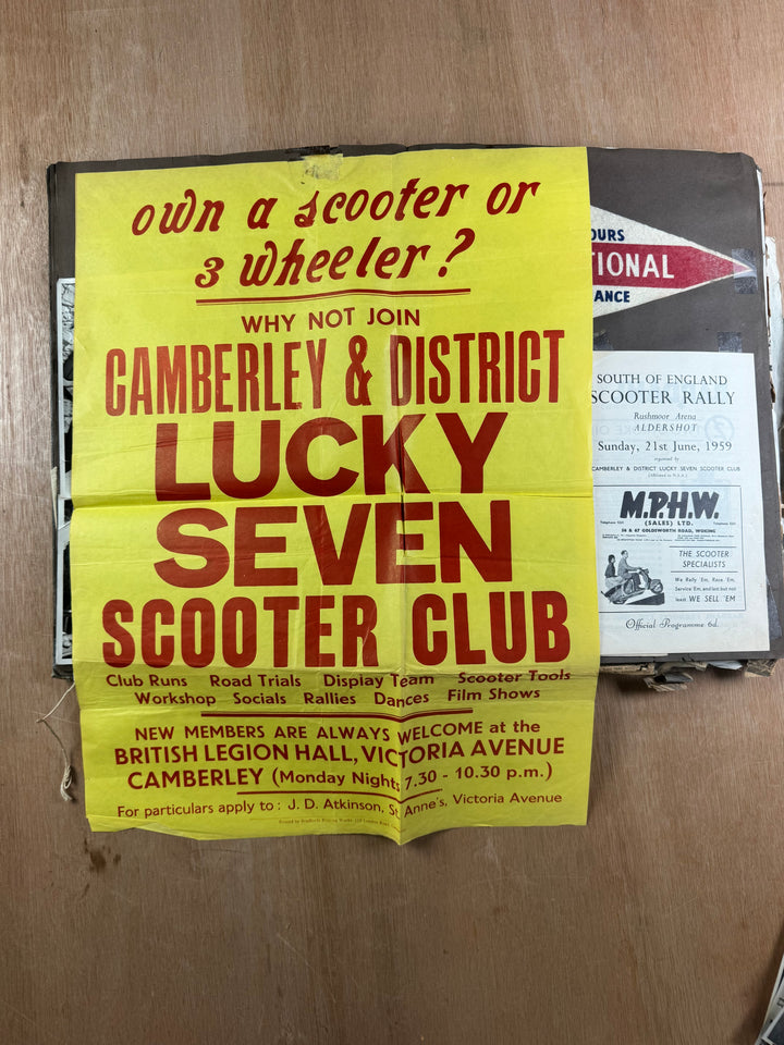 Vintage Scooter Archive Scrapbook – Original Photos, Newspaper Cuttings, Posters & Ephemera