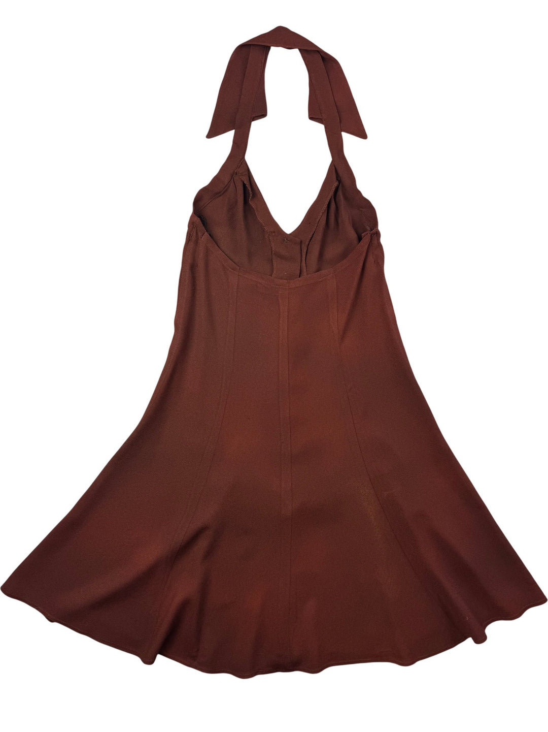 1970s Ozzie Clark Chocolate Halter Neck Button-Up Dress * See Description* - S