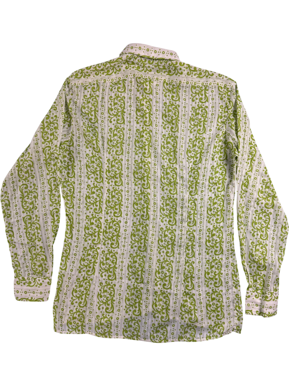 Ramon Phillipe Green Patterned Long Sleeve Shirt - Think Vintage