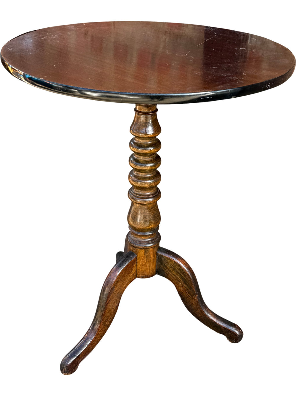 Round Wooden End Table - Think Vintage
