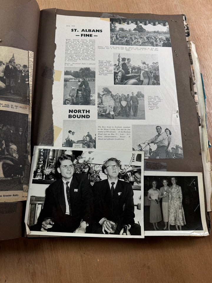 Vintage Scooter Archive Scrapbook – Original Photos, Newspaper Cuttings, Posters & Ephemera