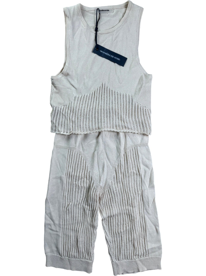 Manière De Voir Beige Knit Outfit Set - M