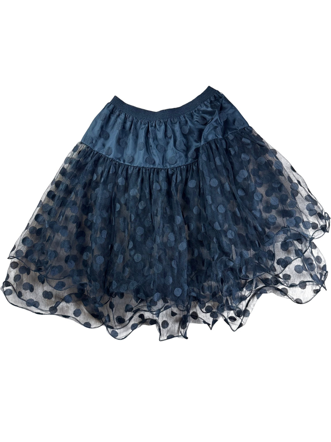 Liberty Black Polka Dot Overlay Skirt - W28-34