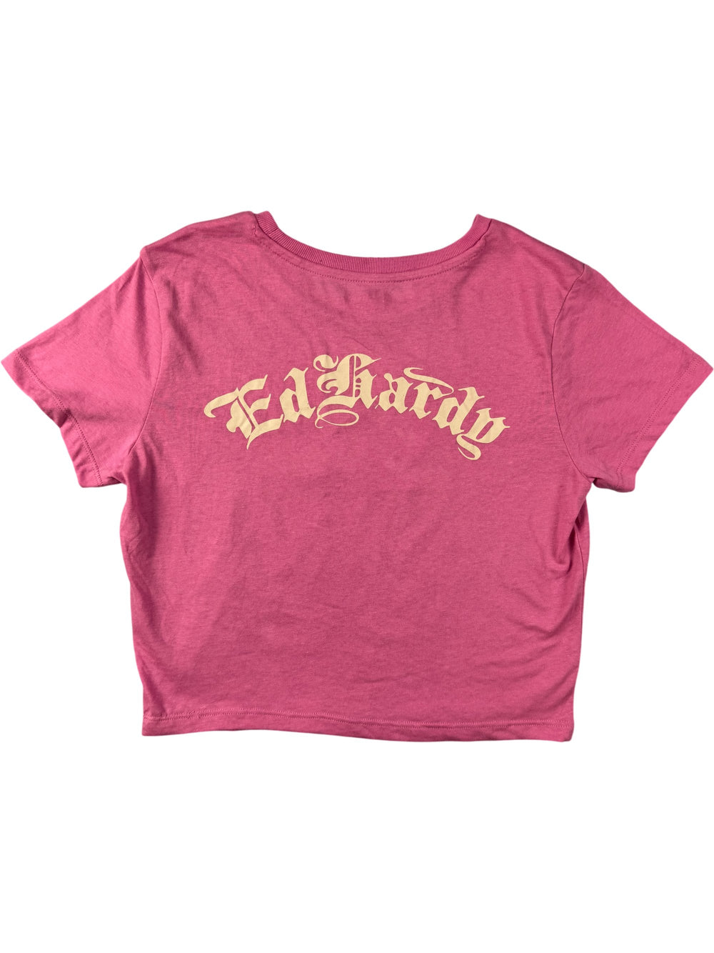 Ed Hardy Pink Tattoo Graphic T-Shirt - S - Think Vintage