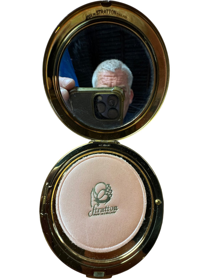 Stratton Floral Gold Compact