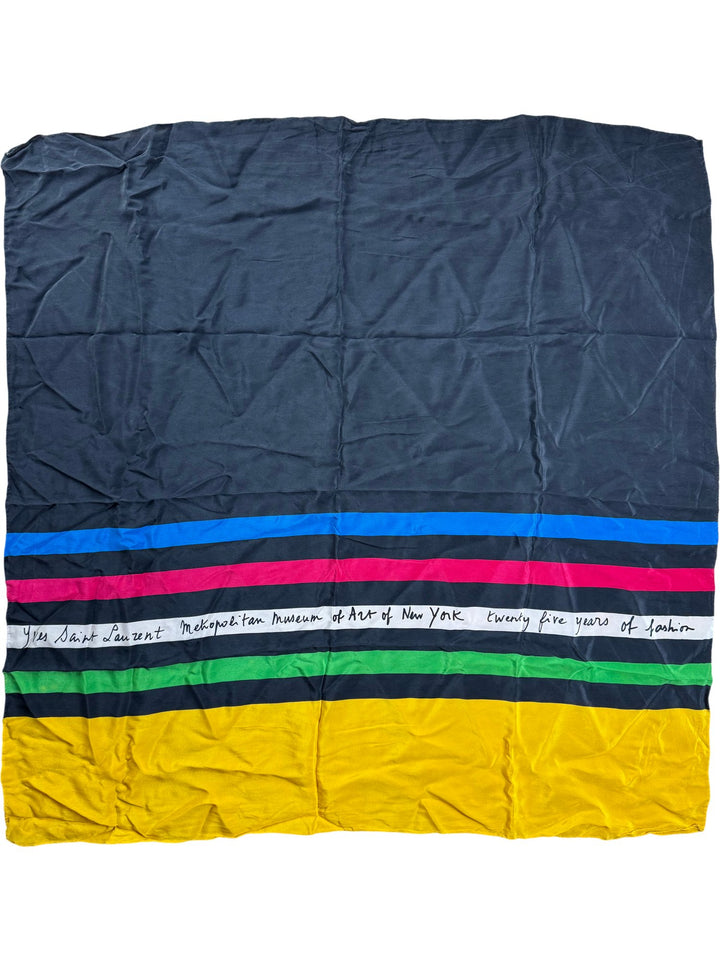 Yves Saint Laurent Striped Silk Scarf