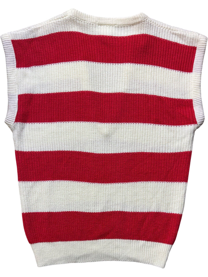 Striped Red And White Knit Vest