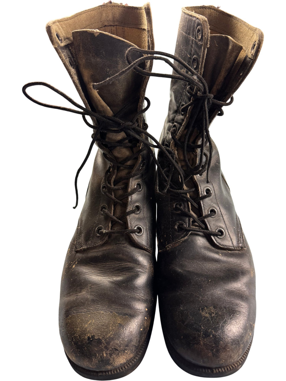 Black Leather Combat Boots - SIZE 12