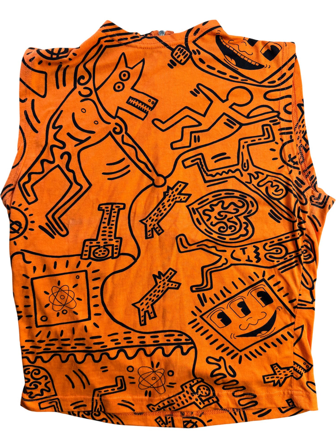 London Fashion Orange Graphic Tank Top - S