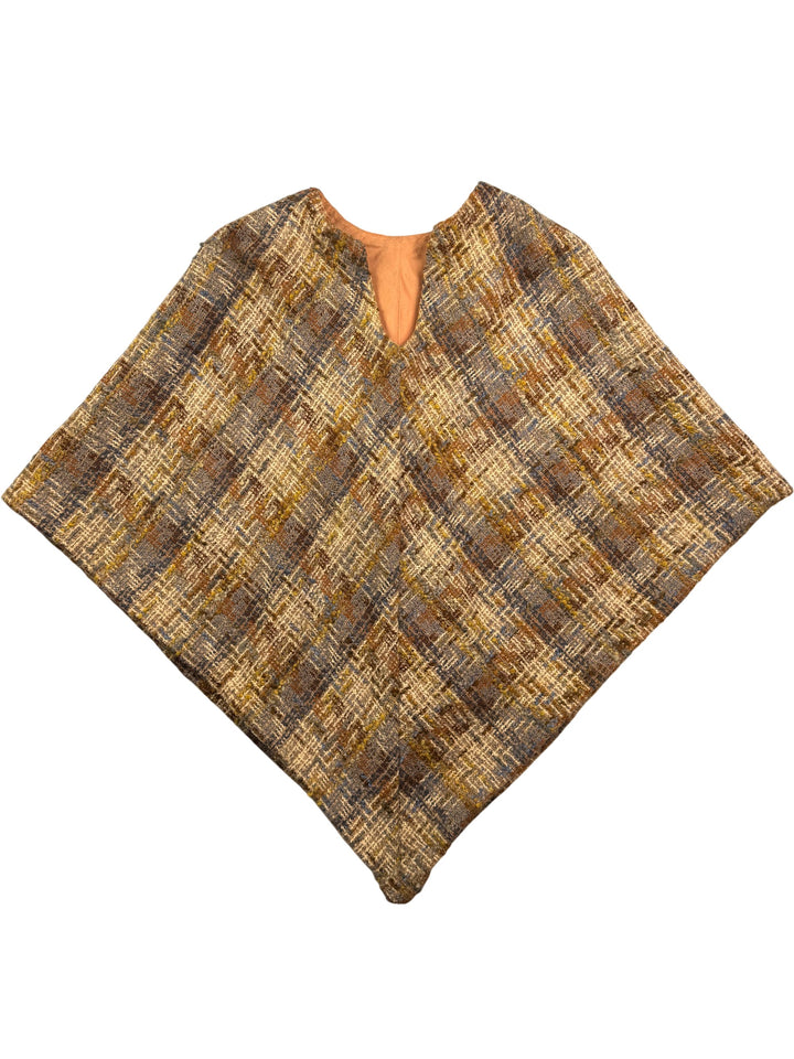 1960s Multicolor Patterned Poncho - S