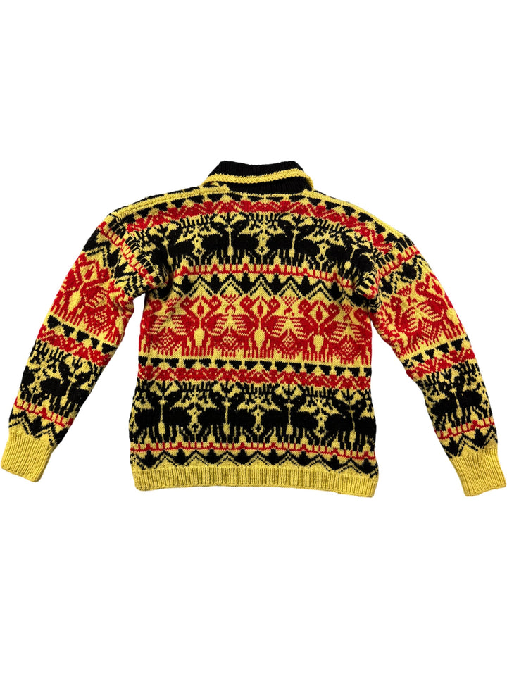 Colourful Collared Knit Sweater - S
