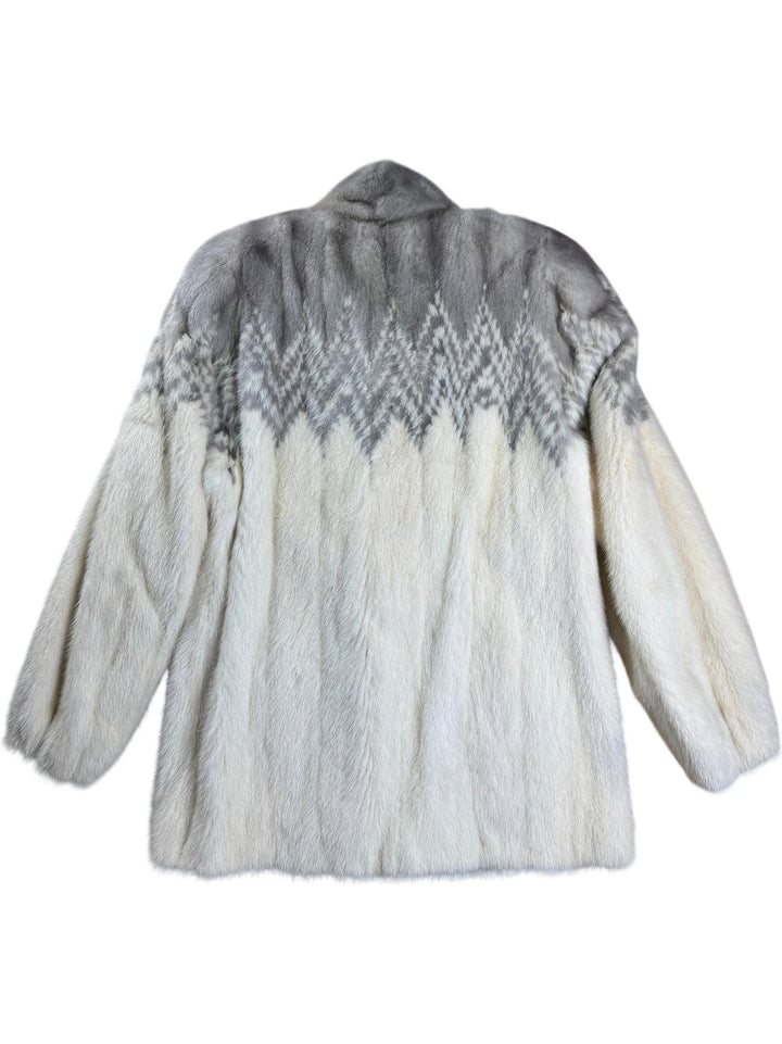 1960s Grey Gradient Fur Coat - M
