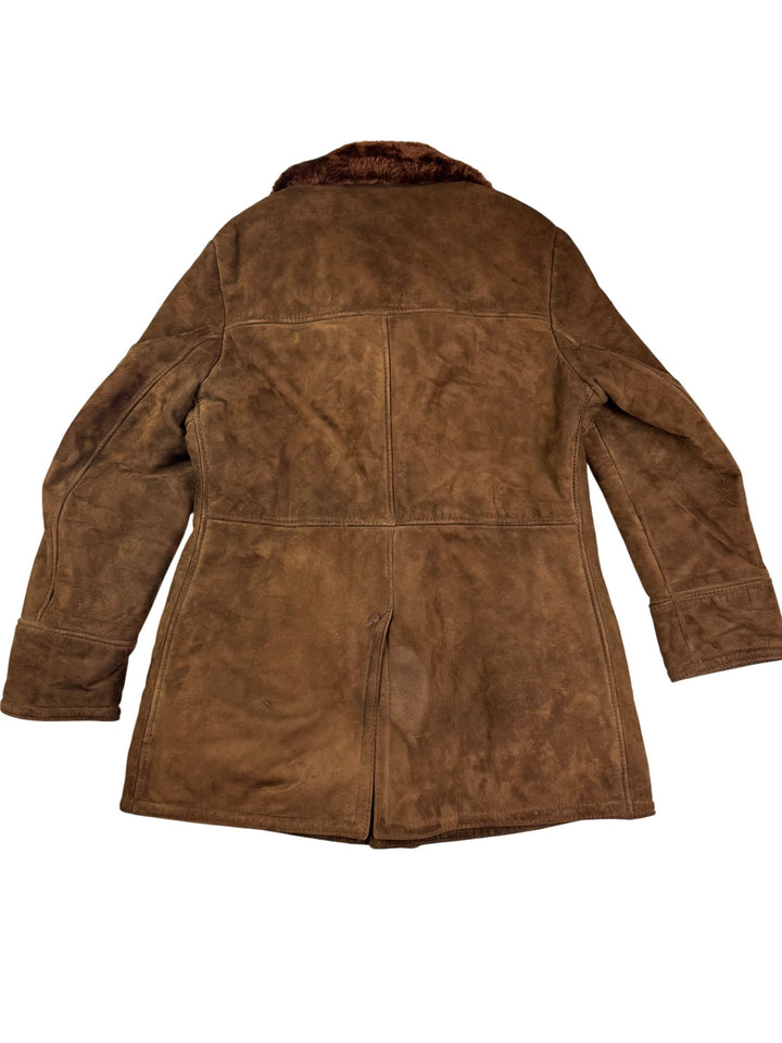 Durrani Bros Brown Shearling Leather Coat - L