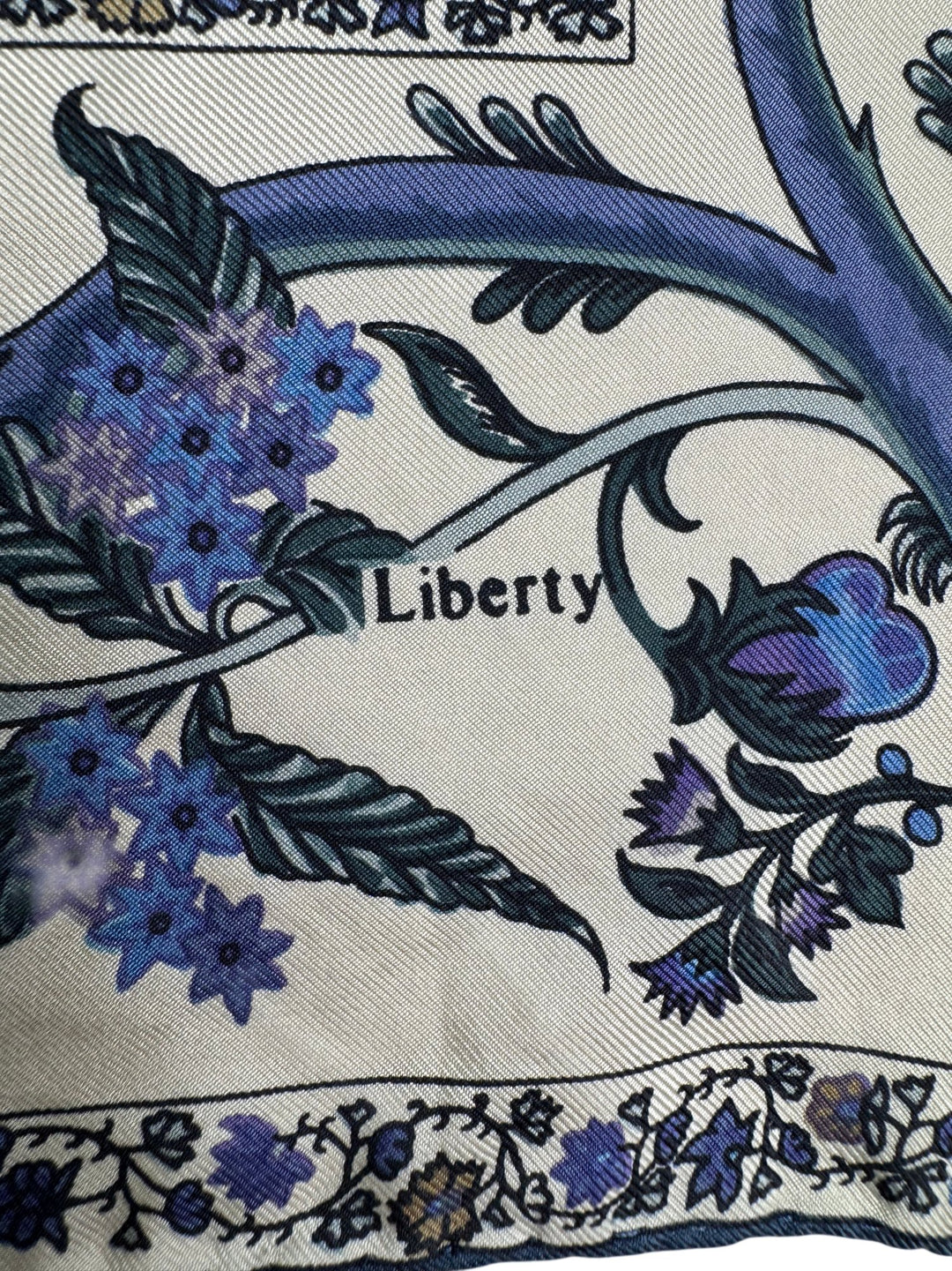 Liberty Blue Floral Patterned Scarf
