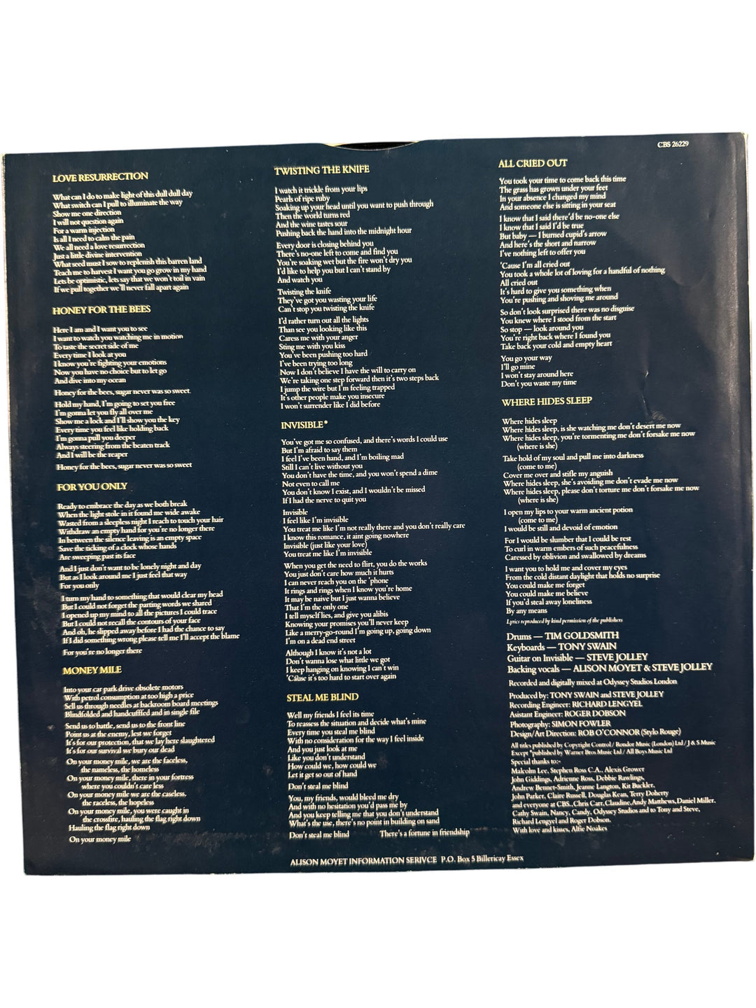 1980s Alison Moyet Alf LP Record - Think Vintage