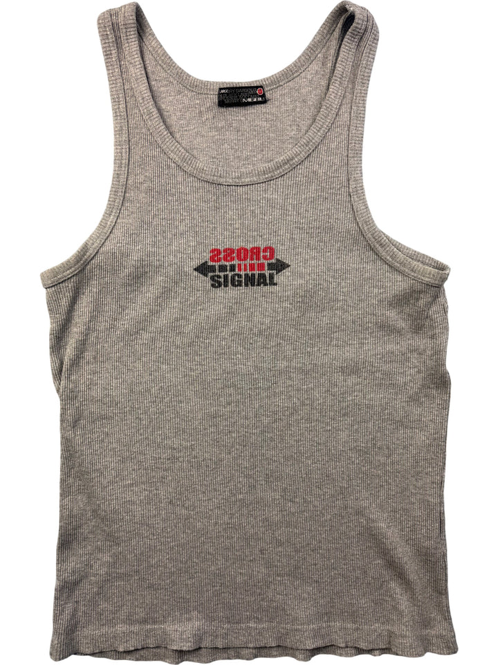 Cross Signal Grey Ribbed Tank Top - XS