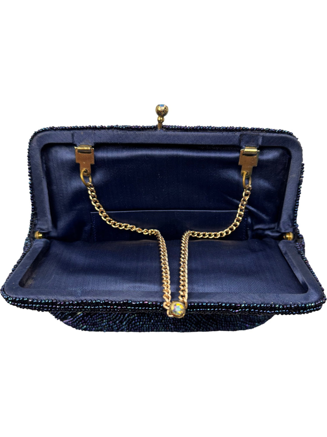 Beaded Clutch Bag with Chain Strap