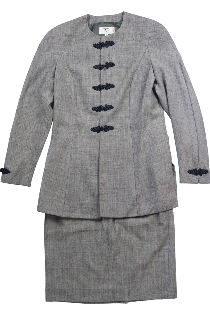 80's Valentino Miss V Skirt Suit - Think Vintage