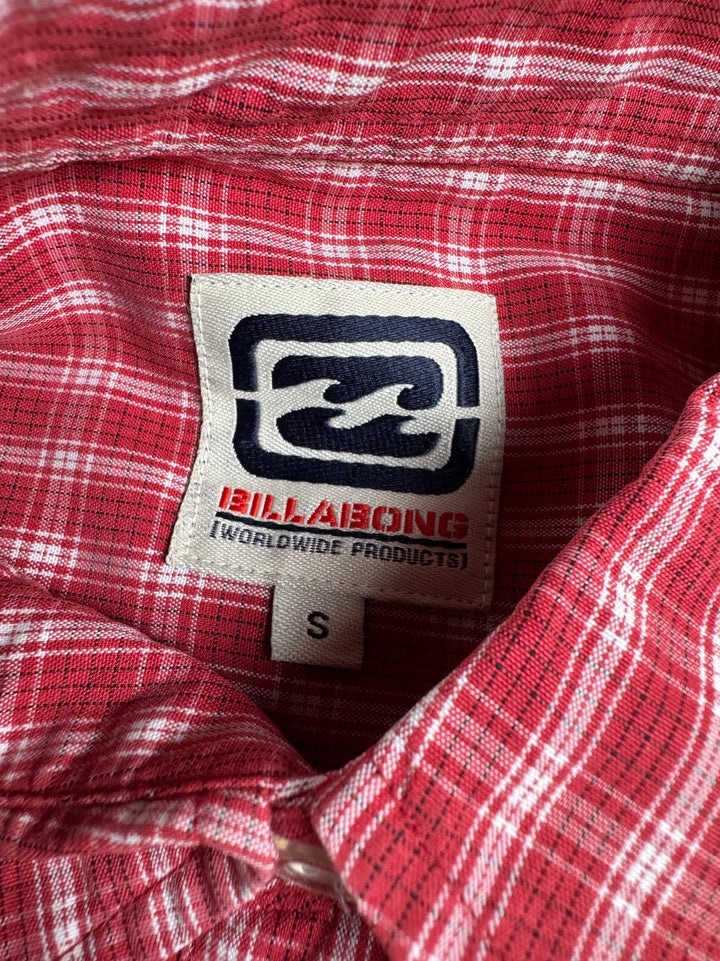 Billabong Red Checkered Short Sleeve Shirt - M