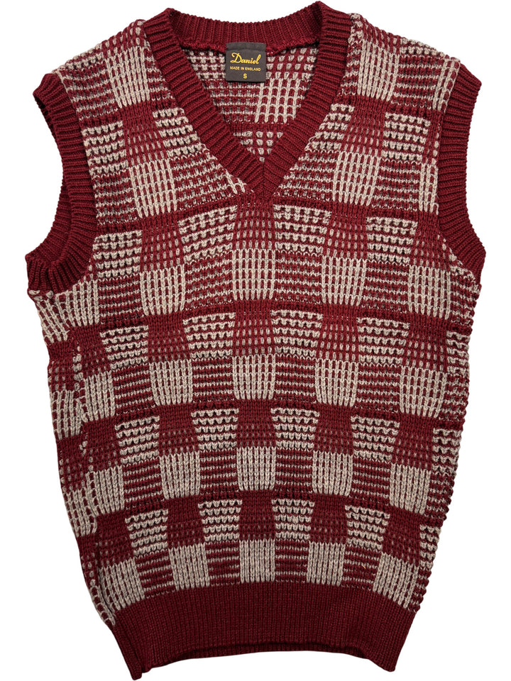 Daniel Checkered Knit Sweater Vest - M