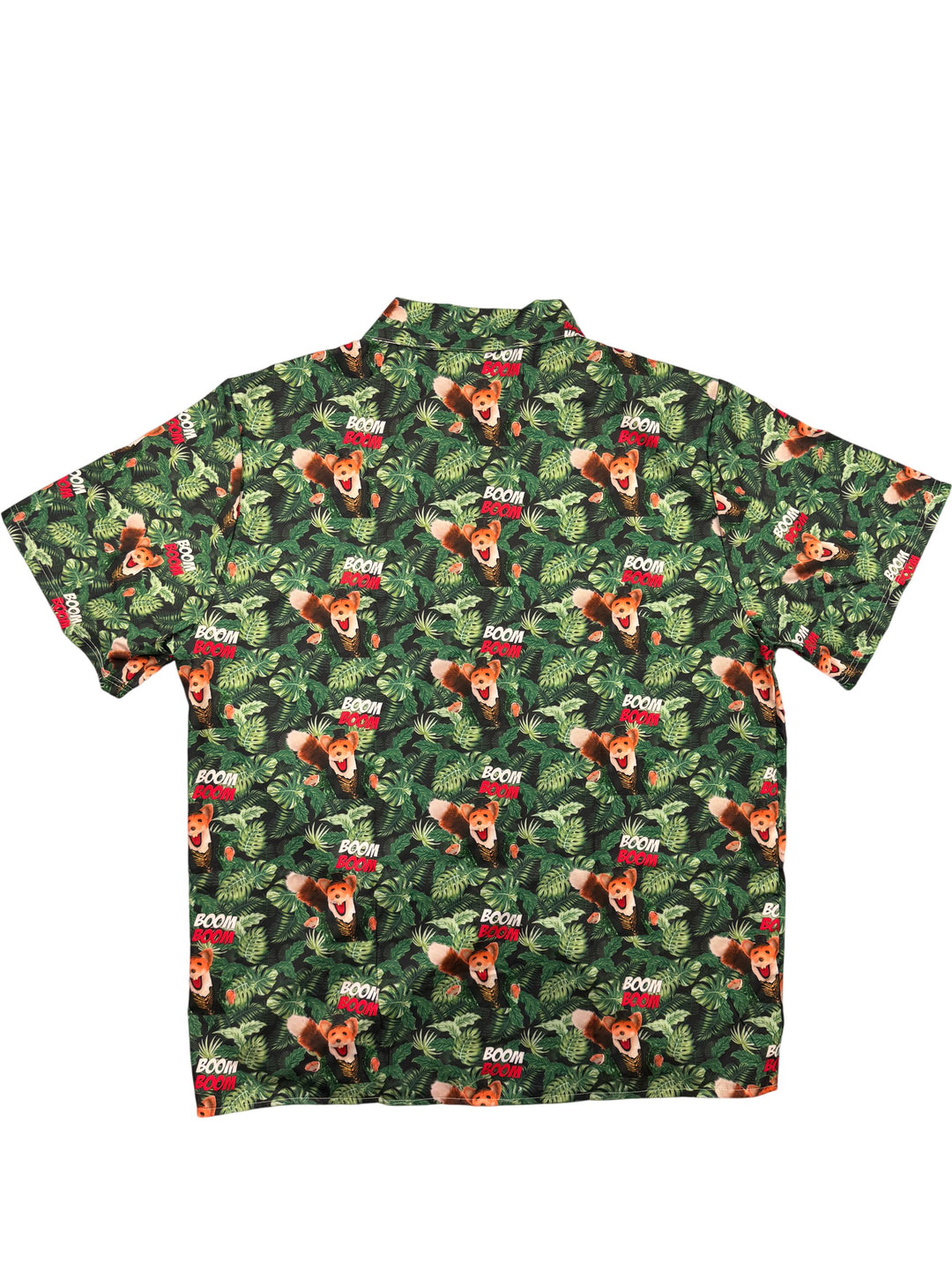 Tropical Basil Brush Print Short Sleeved Shirt - XXL