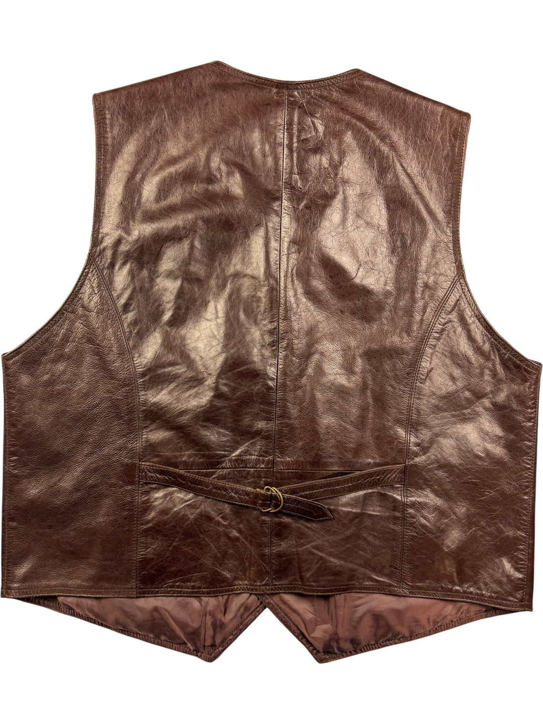 MDK Brown Leather Waistcoat - XL