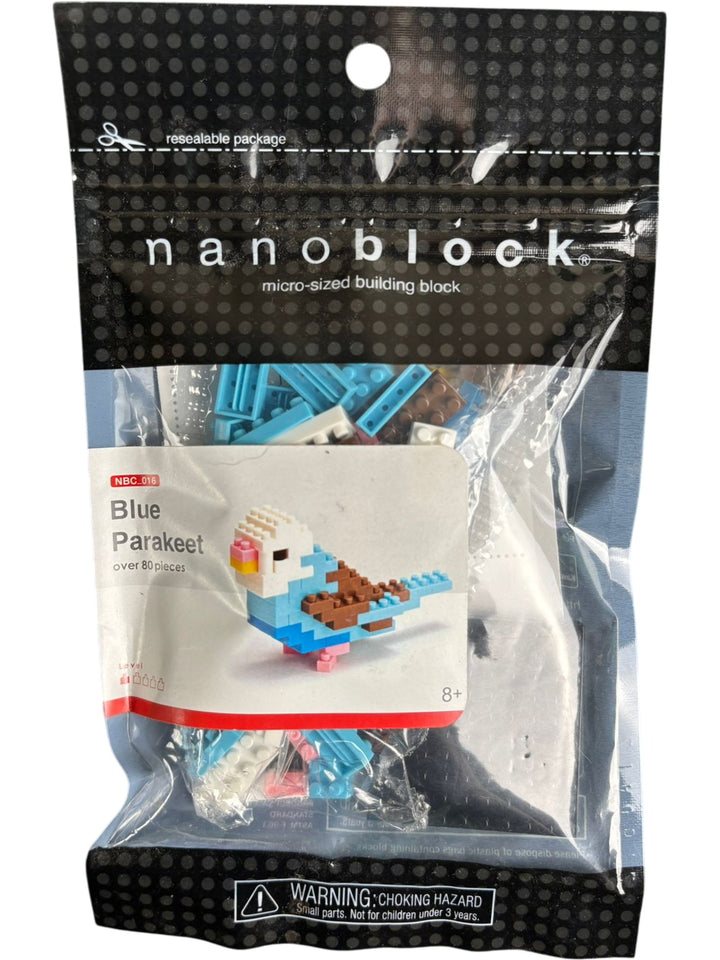 Nanoblock Blue Parakeet Micro-Sized Building Blocks 80 Pieces - Think Vintage