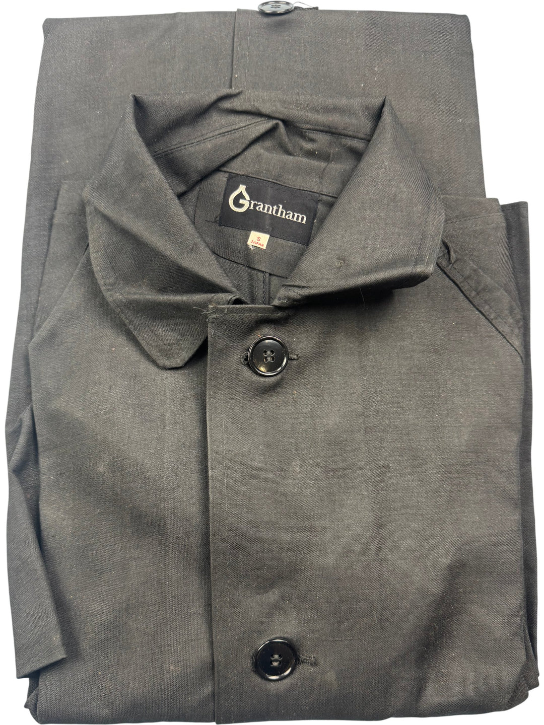 Grantham Long Tailored Black Trench Coat - S - Think Vintage