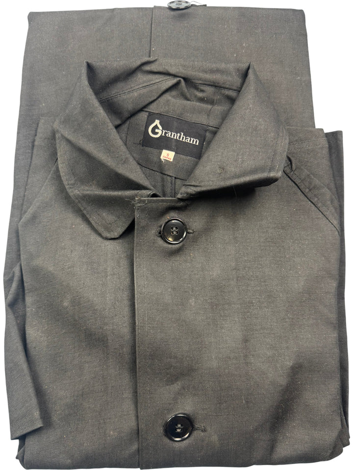 Grantham Long Tailored Black Trench Coat - S - Think Vintage