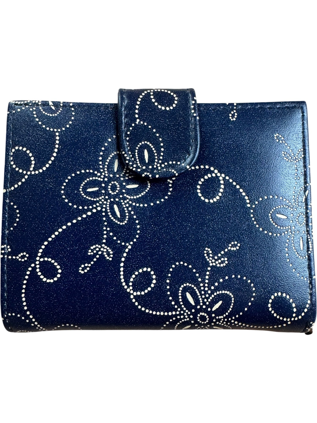 Christian Dior Blue Floral Pattern Wallet